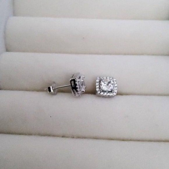 Halo Stud Earrings with Swarovski Elements - Picture 5 of 6